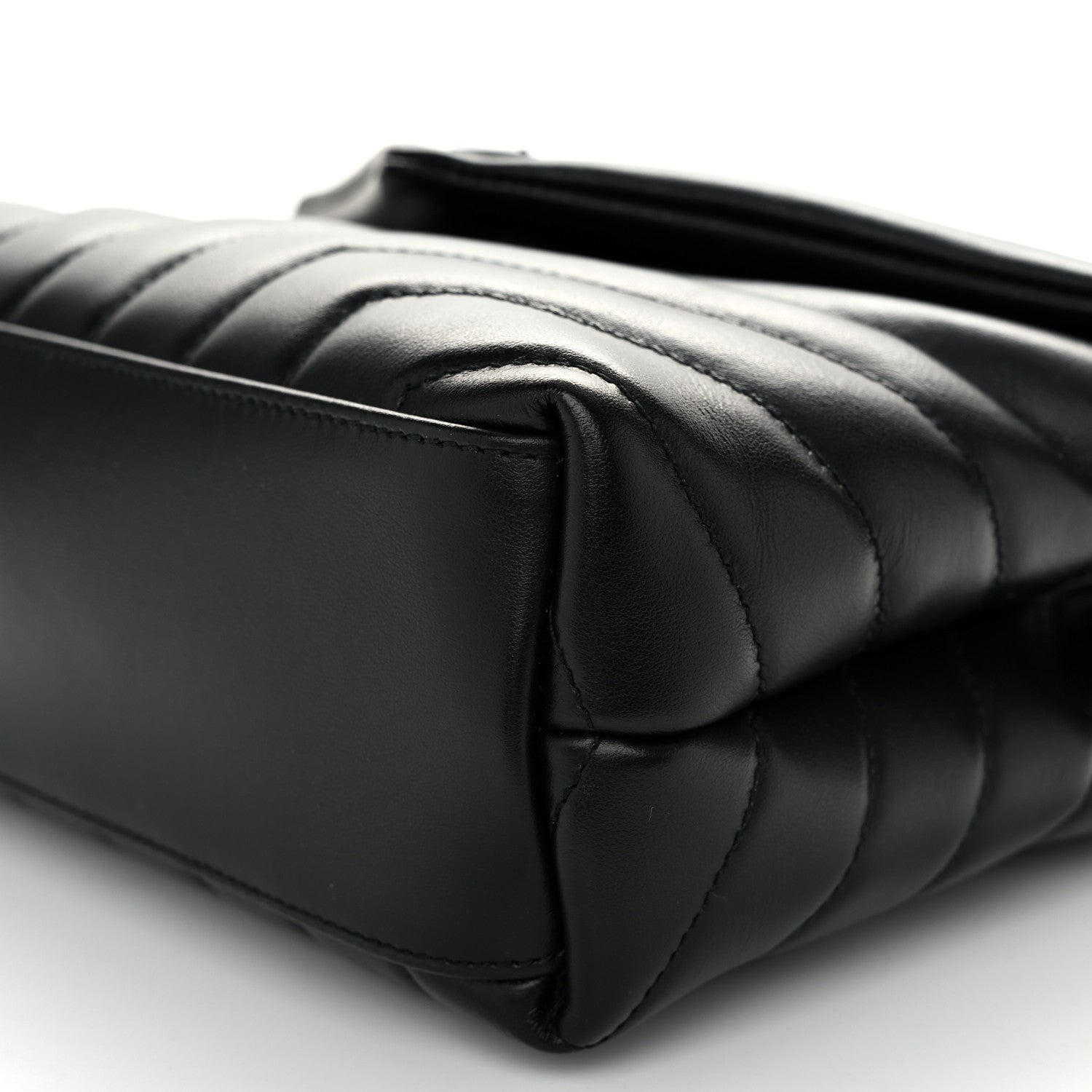 Saint Laurent Calfskin Y Quilted Monogram Monochrome Small Loulou Chain Satchel Black 10 of 11
