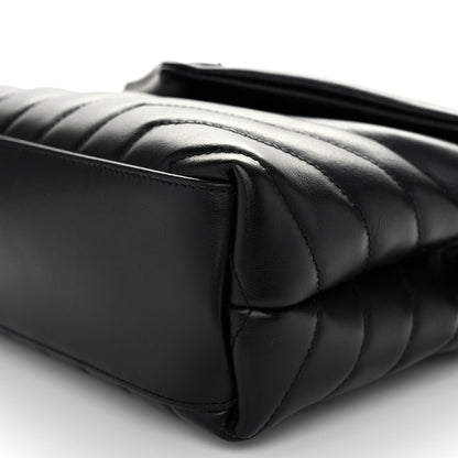 Saint Laurent Calfskin Y Quilted Monogram Monochrome Small Loulou Chain Satchel Black 10 of 11