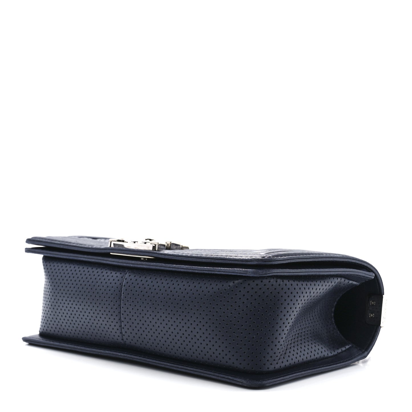 Lambskin Perforated Medium Boy Flap Navy
