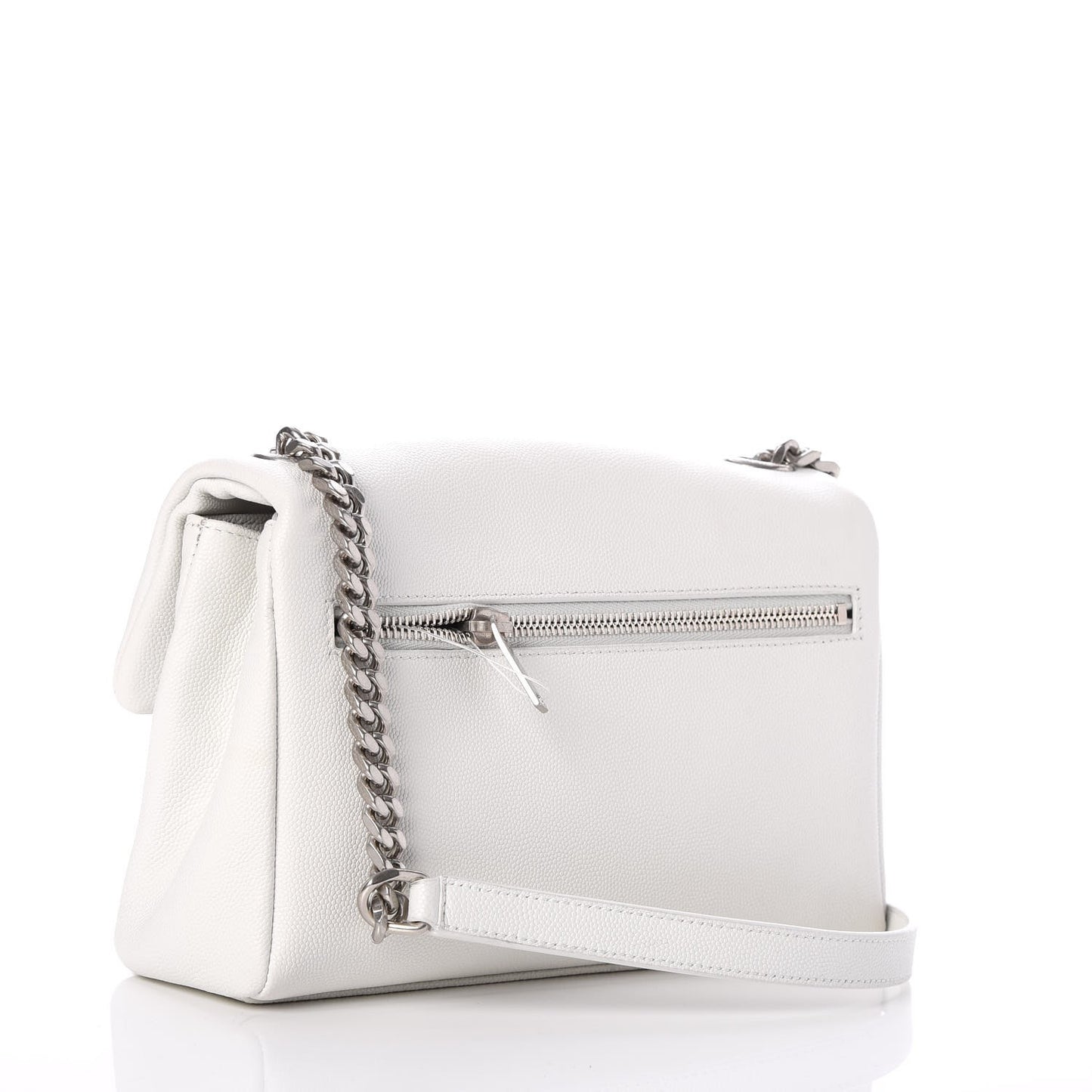 Grain De Poudre Small West Hollywood Monogram Fold-Over Bag Pearl White