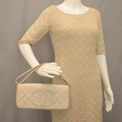 Chanel Caviar Quilted Handbag Beige 2 of 8