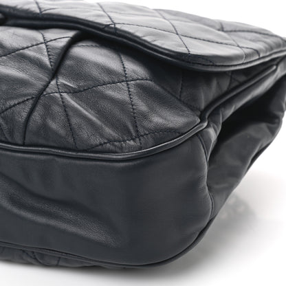 Chanel Calfskin Quilted Coco Pleats Flap Dark Navy Blue 10 of 10