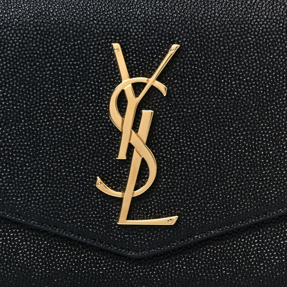 Saint Laurent Grain De Poudre Monogram Uptown Wallet Black 20 of 22
