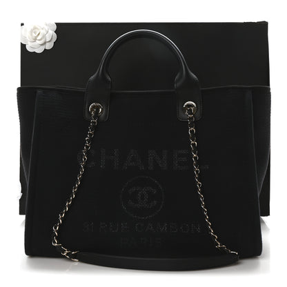 Chanel Mixed Fibers Small Deauville Tote Navy Blue 12 of 12