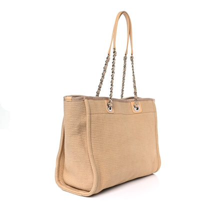 Chanel Mixed Fibers Small Deauville Tote Beige 4 of 10