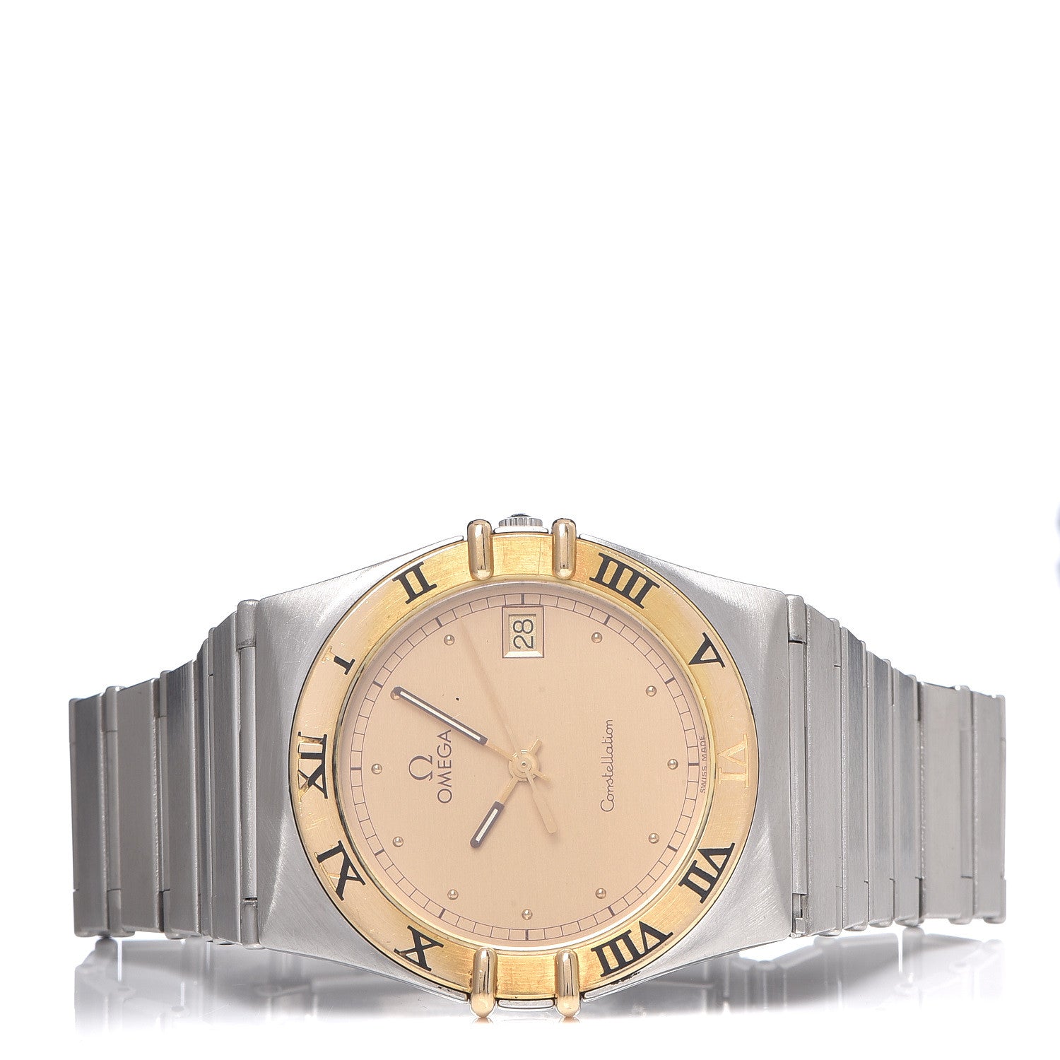 Omega Stainless Steel 18K Yellow Gold 33mm Constellation Quartz Watch Champagne 396.1075 3 of 6
