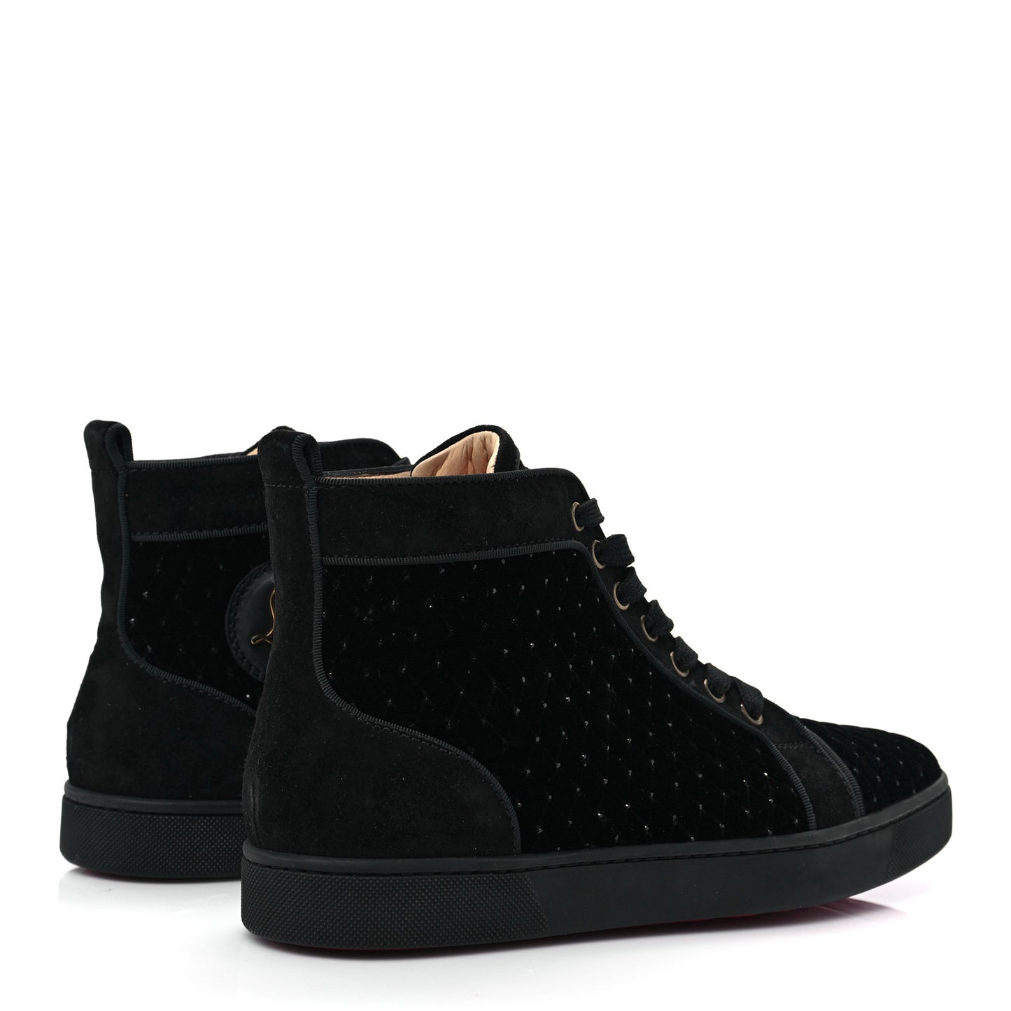 Crystal Veau Velours Womens Louis Orlato Flat Sneakers 39.5 Black