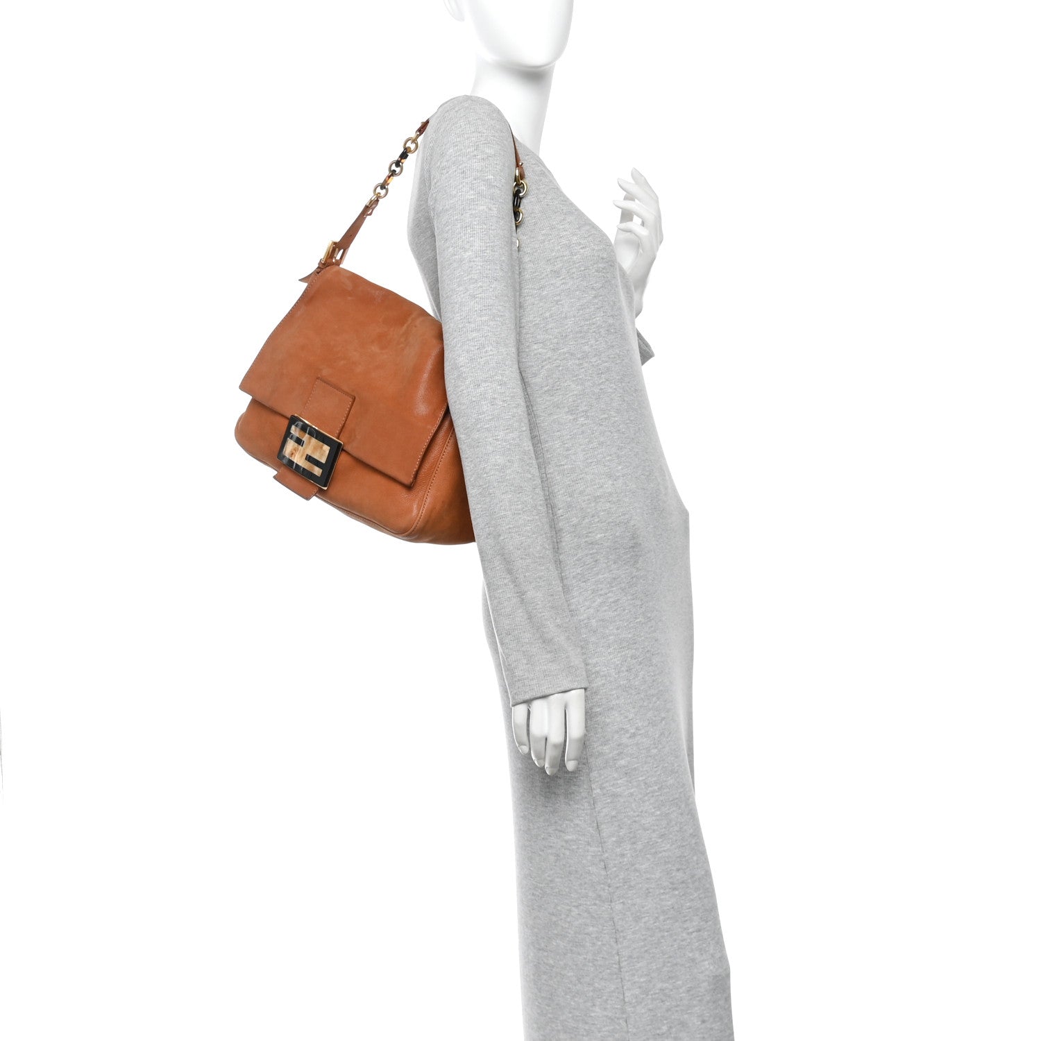 Fendi Vitello Savana Big Forever Mama Baguette Brown 2 of 13