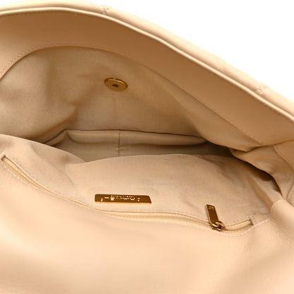 Chanel Goatskin Quilted Large Chanel 19 Flap Beige 5 of 13