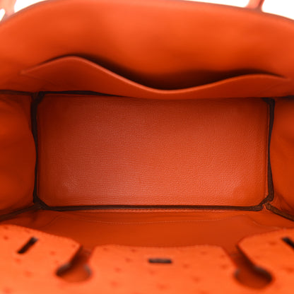Hermes Ostrich Birkin 30 Orange 5 of 10