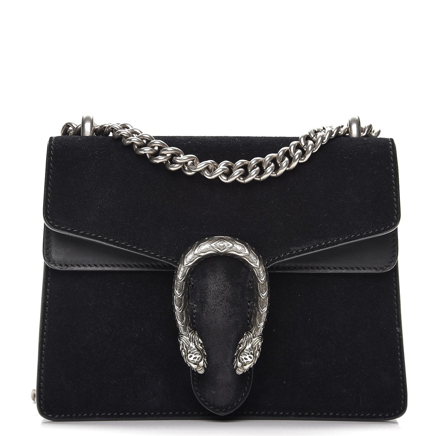 Gucci Suede Mini Dionysus Shoulder Bag Black 1 of 8