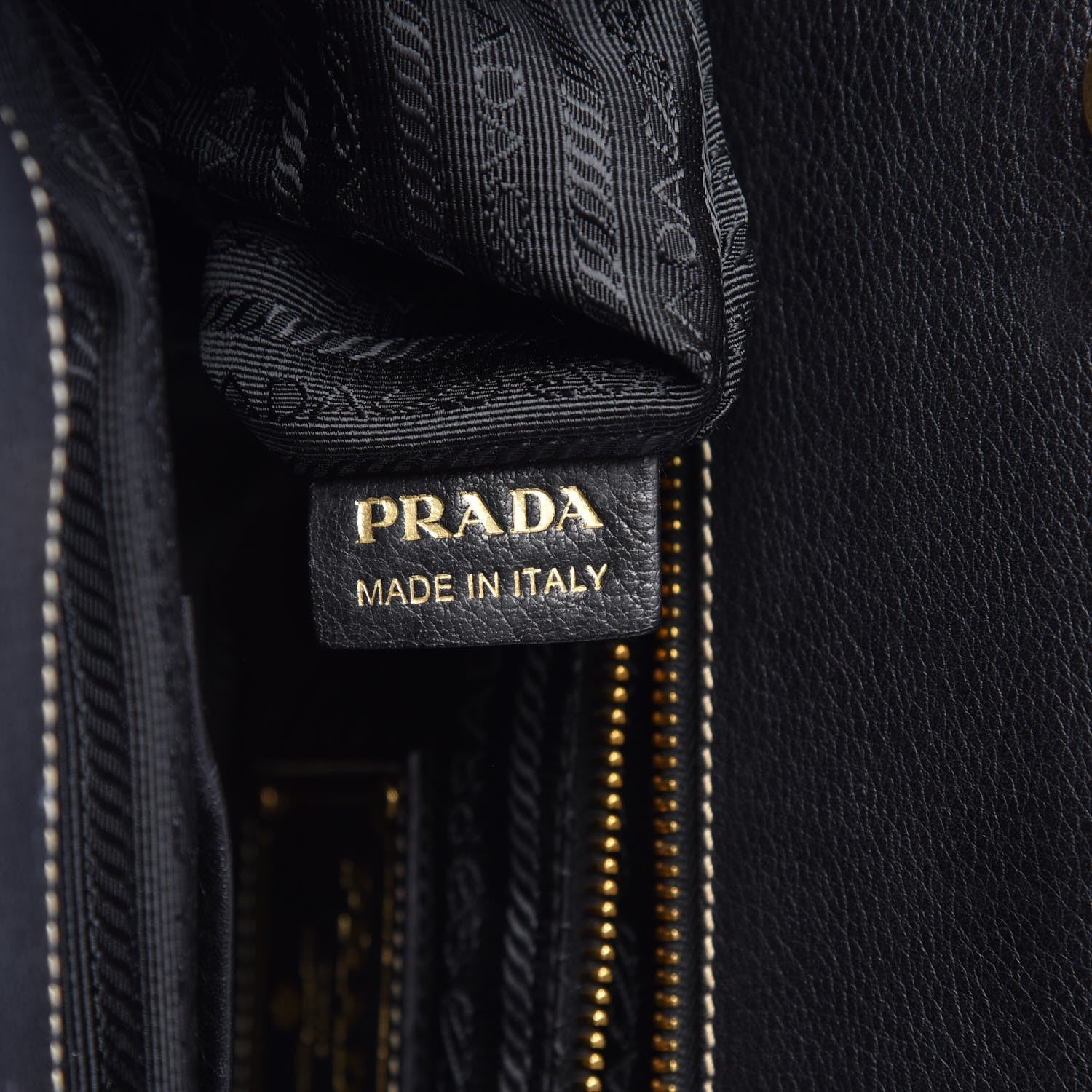 Prada Straw Vitello Daino Shopping Tote Black 7 of 7