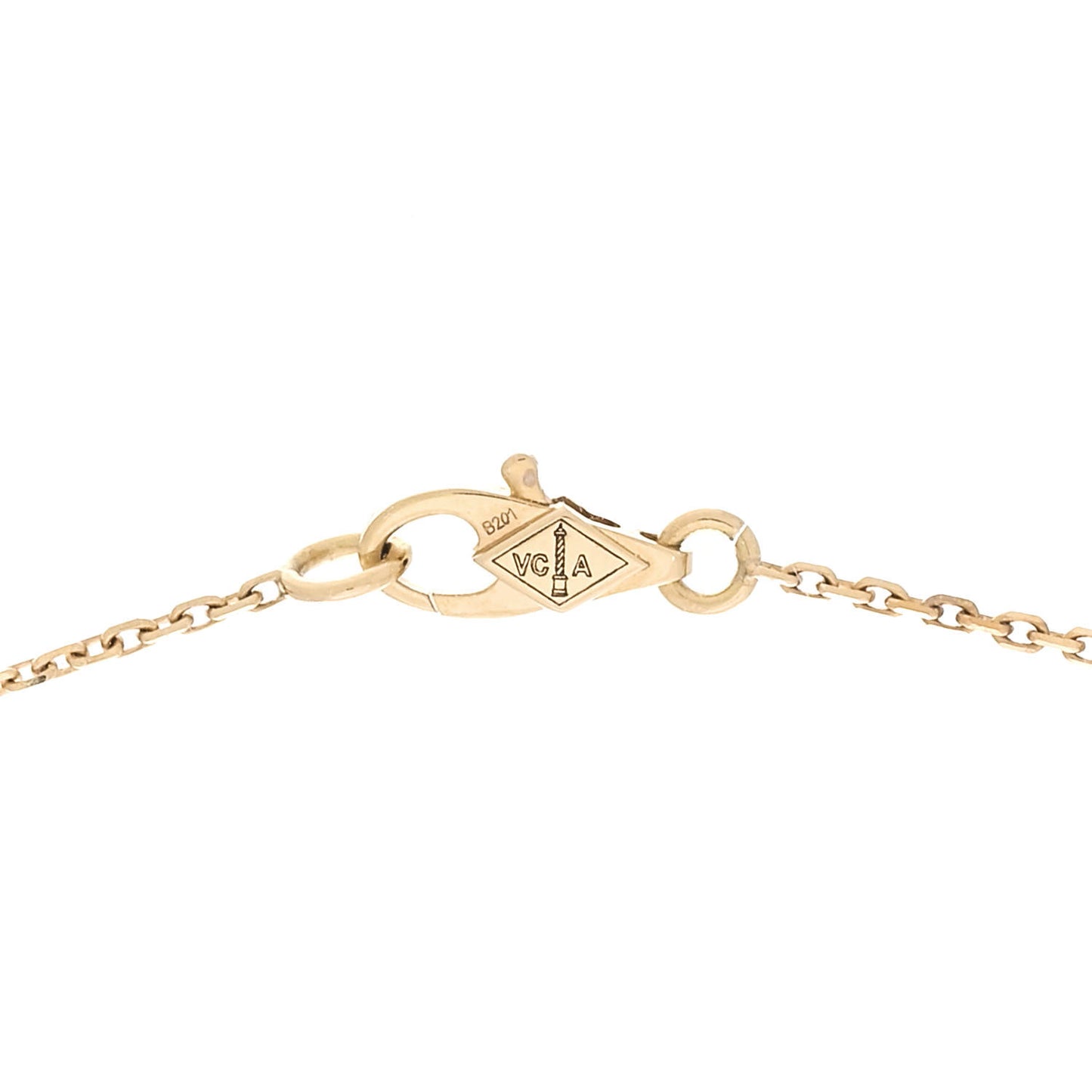 18K Yellow Gold Mother of Pearl Sweet Alhambra Pendant Necklace