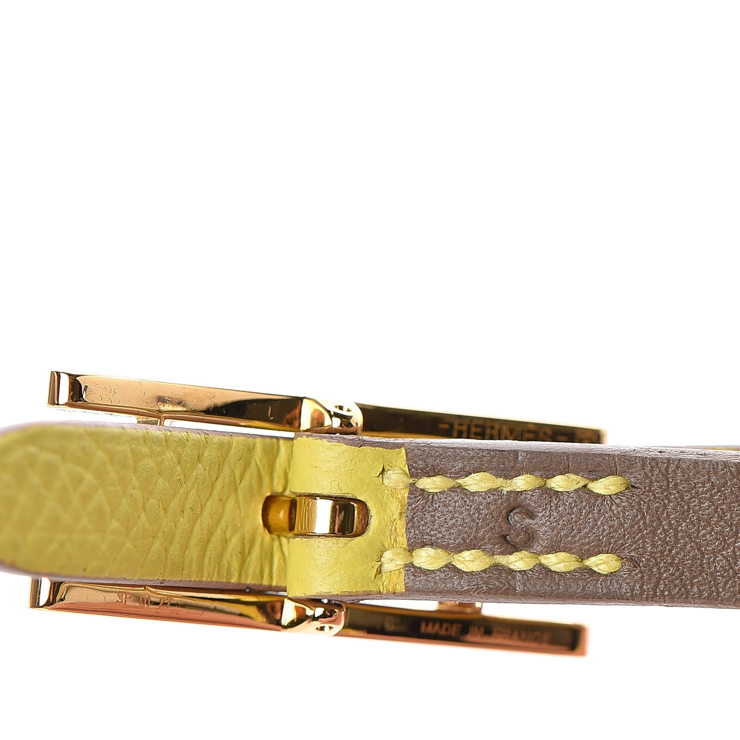 Hermes Epsom Swift Behapi Double Tour Bracelet S Soufre Etoupe 4 of 6
