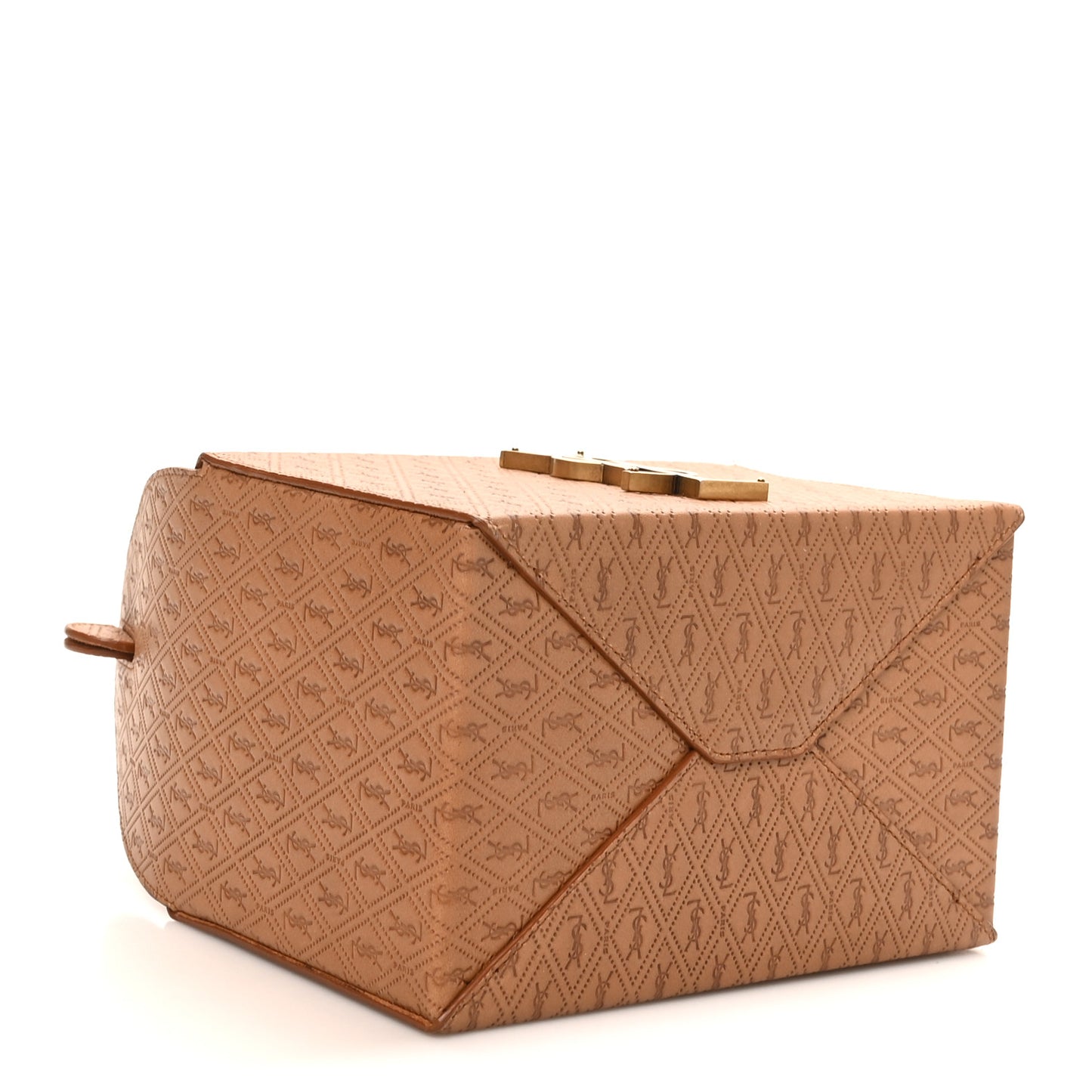 Calfskin Monogram Take Away Box Dusty Vintage Brown Gold