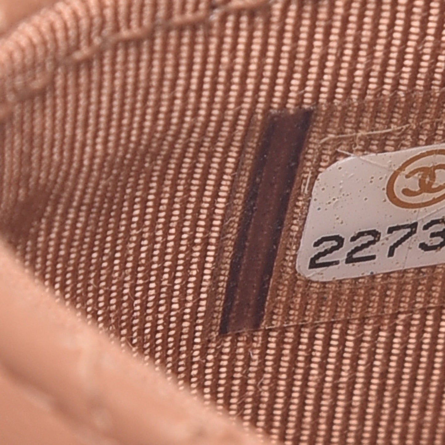 Lambskin Quilted Flap Card Holder Beige