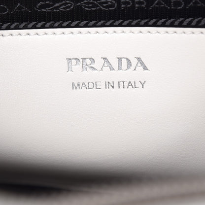 Prada City Calfskin Racing Logo Bowler White Black 6 of 7