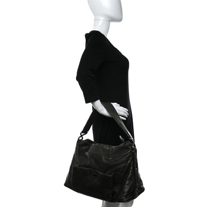 Chanel Lambskin Quilted Mademoiselle Hobo Black 2 of 14