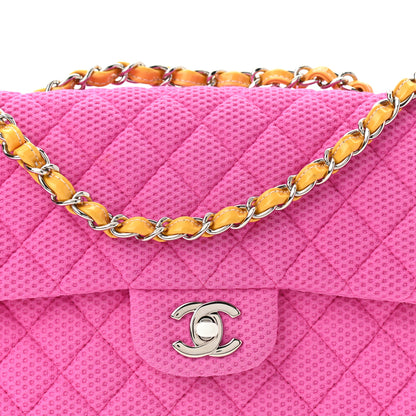 Chanel Neoprene Quilted Medium Single Flap Pink 8 of 11