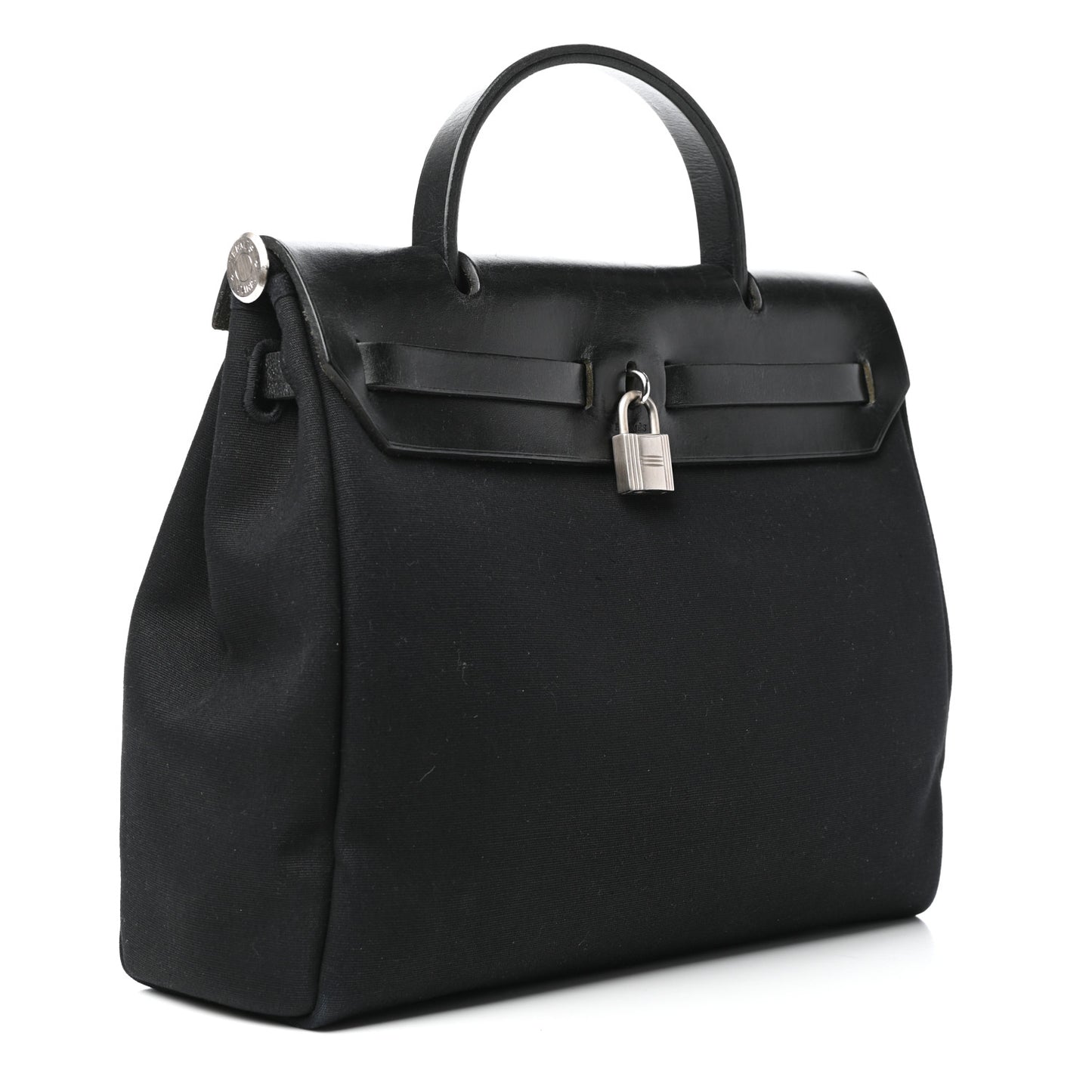 Toile Vache Calfskin Herbag 30 PM Black