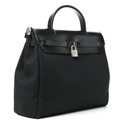 Hermes Toile Vache Calfskin Herbag 30 PM Black 3 of 7