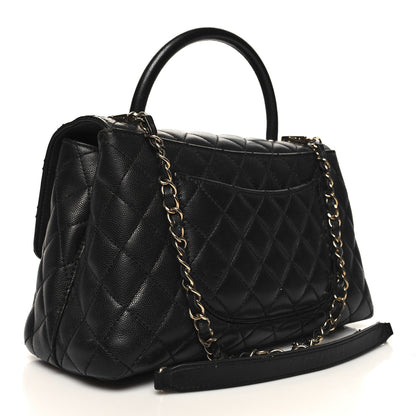 Chanel Caviar Quilted Small Coco Handle Flap Black 3 of 12