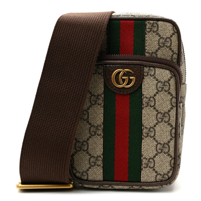 Gucci GG Supreme Monogram Web Mini Ophidia Messenger Brown 1 of 10