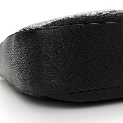 Prada Vitello Daino Soft Zippered Hobo Shoulder Bag Black 9 of 11