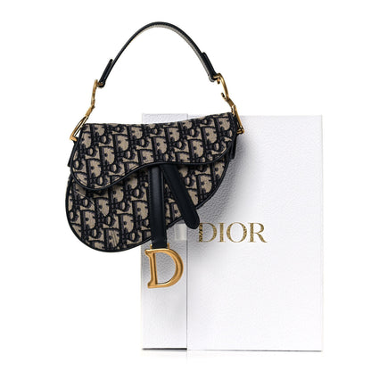 Christian Dior Oblique Mini Saddle Bag Blue 13 of 13