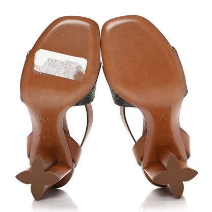Louis Vuitton Calfskin Perforated Monogram Silhouette Sandals 37 Gold 5 of 8
