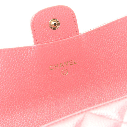 Chanel Caviar Quilted Large Gusset Flap Wallet Pink 6 of 9