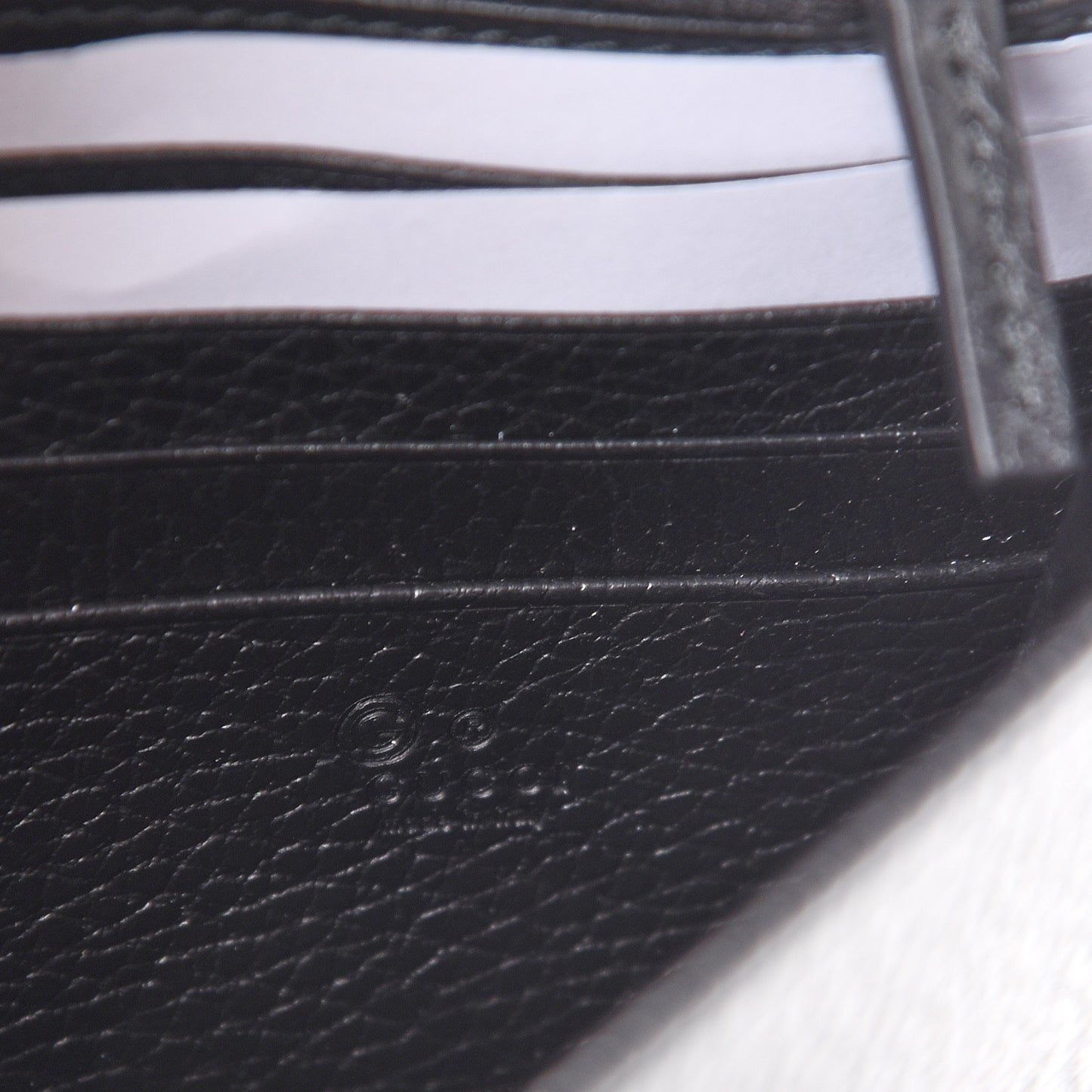 Dollar Calfskin Interlocking G Chain Wallet Black