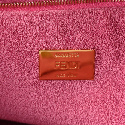 Fendi Terrycloth Plexiglass FF Embossed XL Fendi Sunshine Shopper Tote Lollypop 6 of 14
