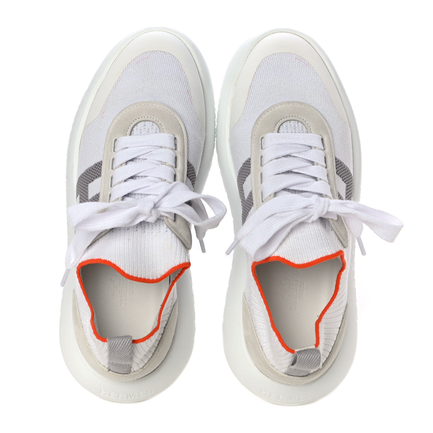 Knit Suede Goatskin Womens Crew Sneakers 36 White Gris