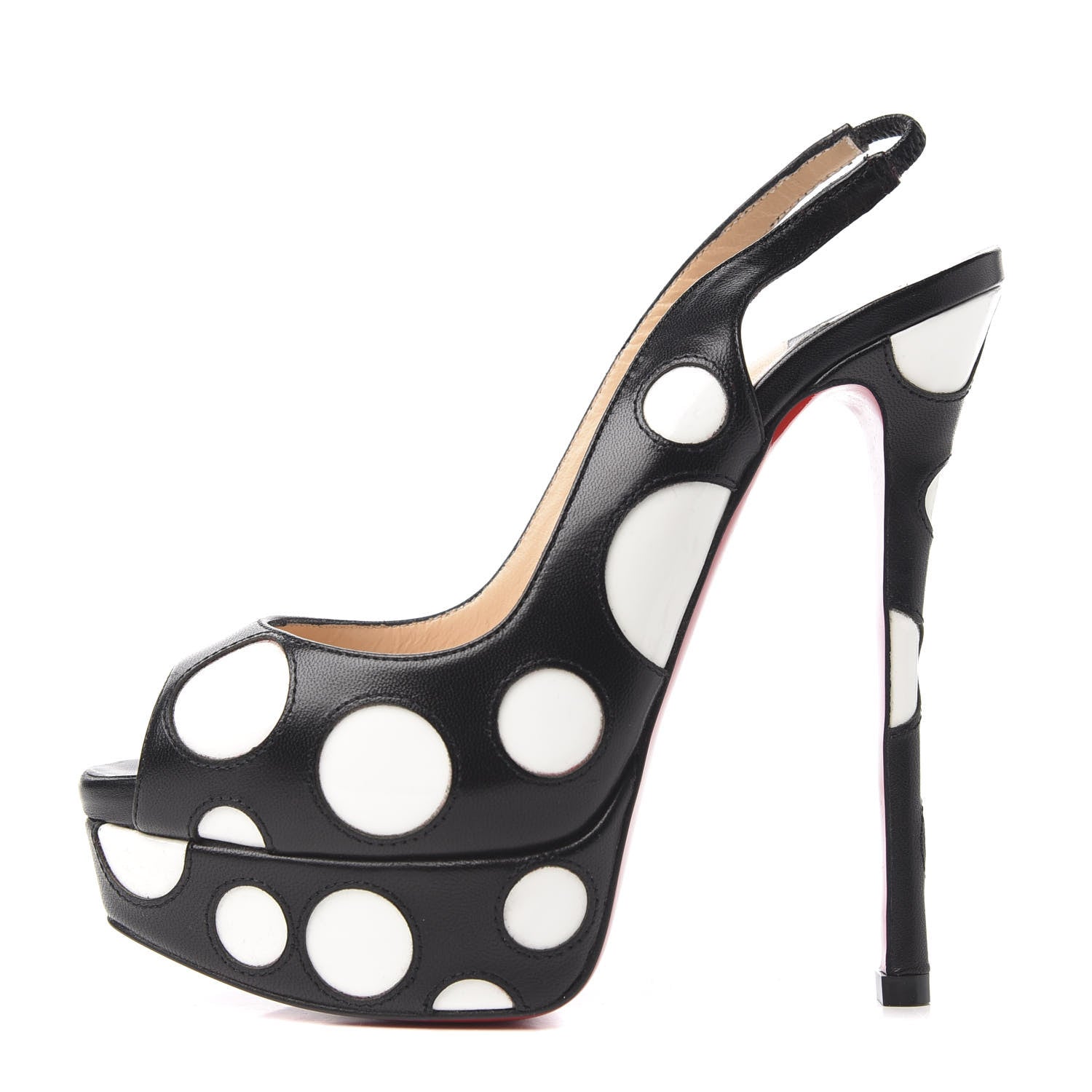 Christian Louboutin Shiny Nappa Patent Bubble Up 150 Pumps 35.5 Black White 1 of 9