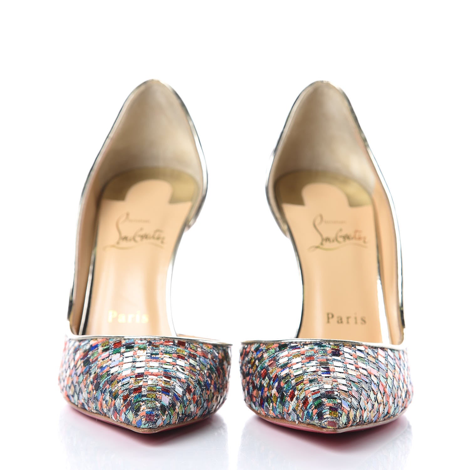 Christian Louboutin Tresse Vitraux Specchio Iriza 100 Pumps 37.5 Multicolor Silver 2 of 10