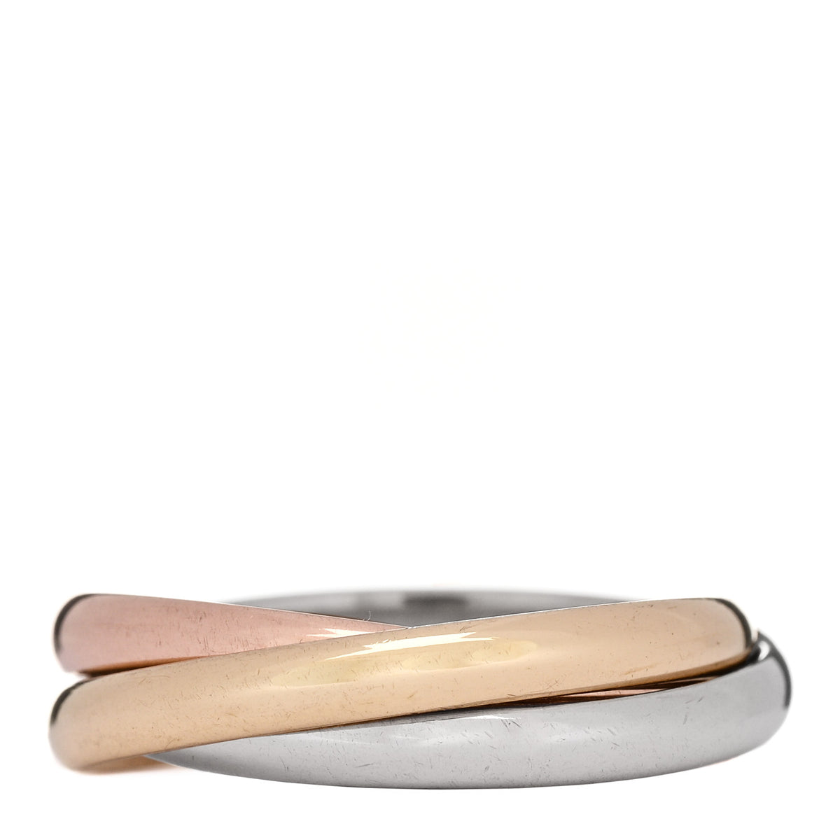 Cartier 18K Pink Yellow White Gold Small Trinity Ring 55 7.25 3 of 5