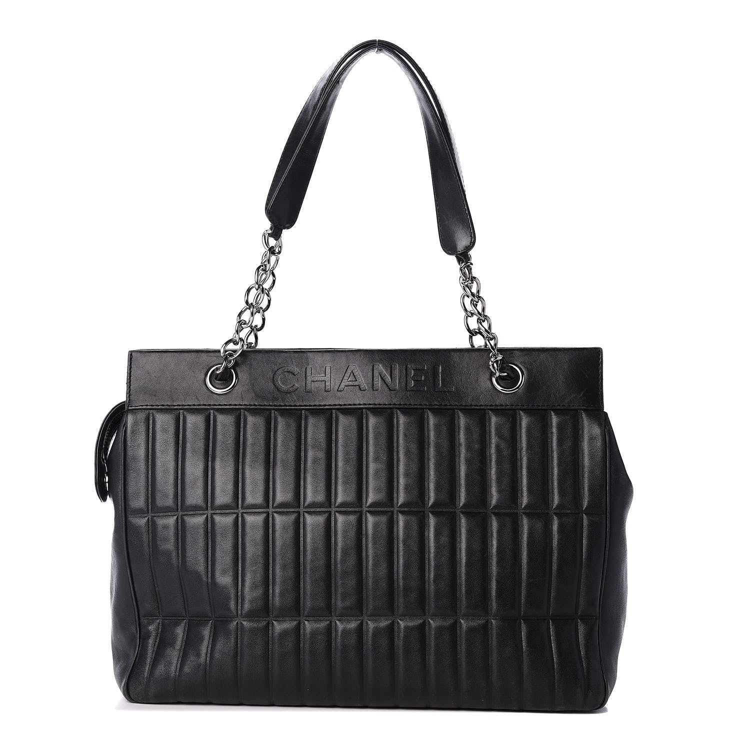 Chanel Calfskin Vertical Quilted Lax Shoulder Bag Black 1 of 16