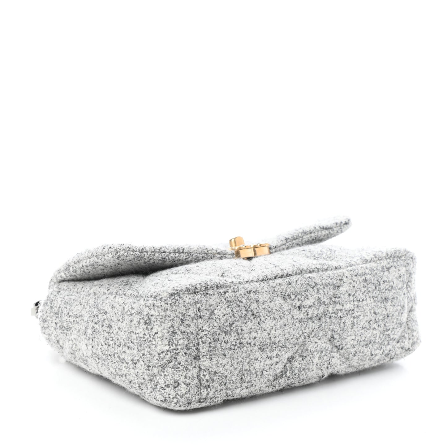 Tweed Quilted Medium Chanel 19 Flap Grey Ecru