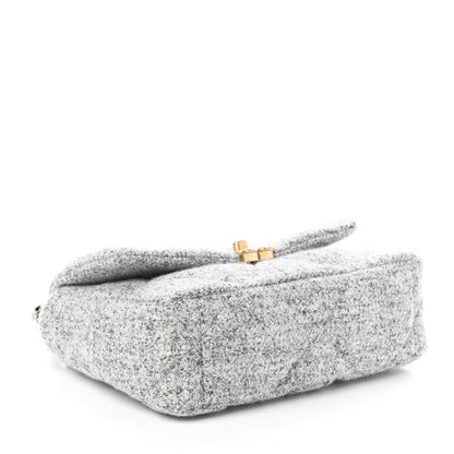 Chanel Tweed Quilted Medium Chanel 19 Flap Grey Ecru 4 of 10