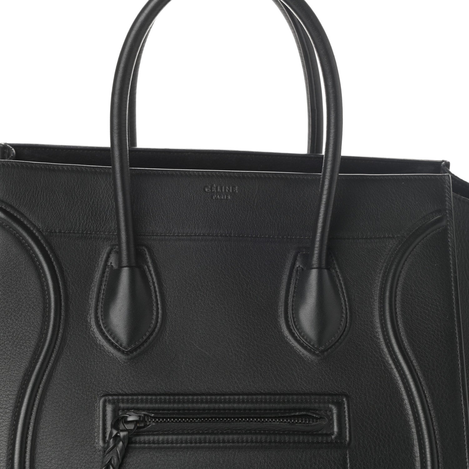 Celine Supple Calfskin Medium Phantom Luggage Black 7 of 9