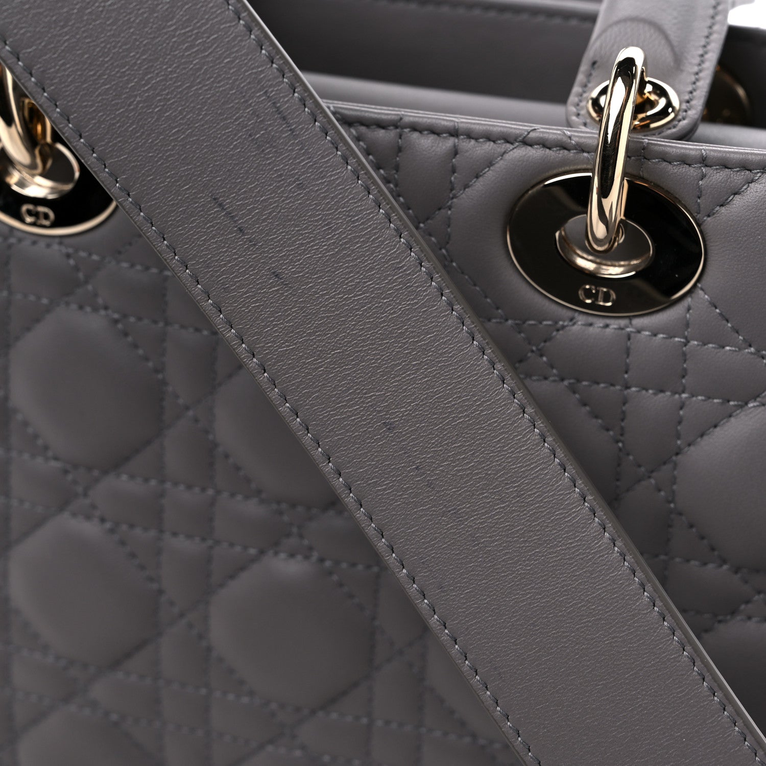 Christian Dior Lambskin Cannage Small My ABC Dior Lady Dior Grey 10 of 11