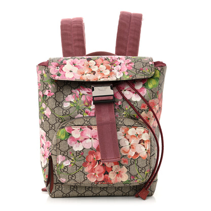 Gucci GG Supreme Monogram Blooms Small Single Buckle Backpack Beige Multicolor Dry Rose 1 of 13