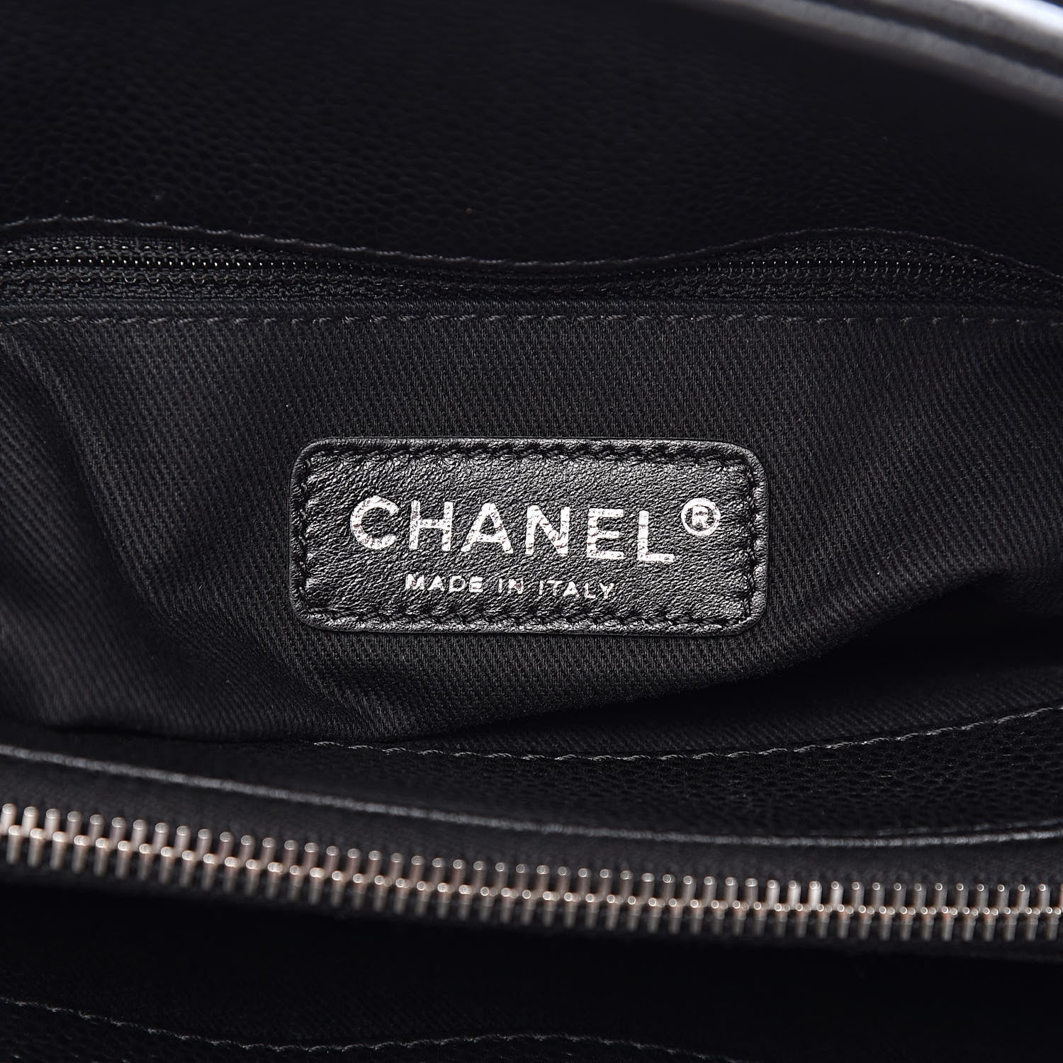 Chanel Caviar Quilted CC Timeless Soft Tote Black 6 of 10