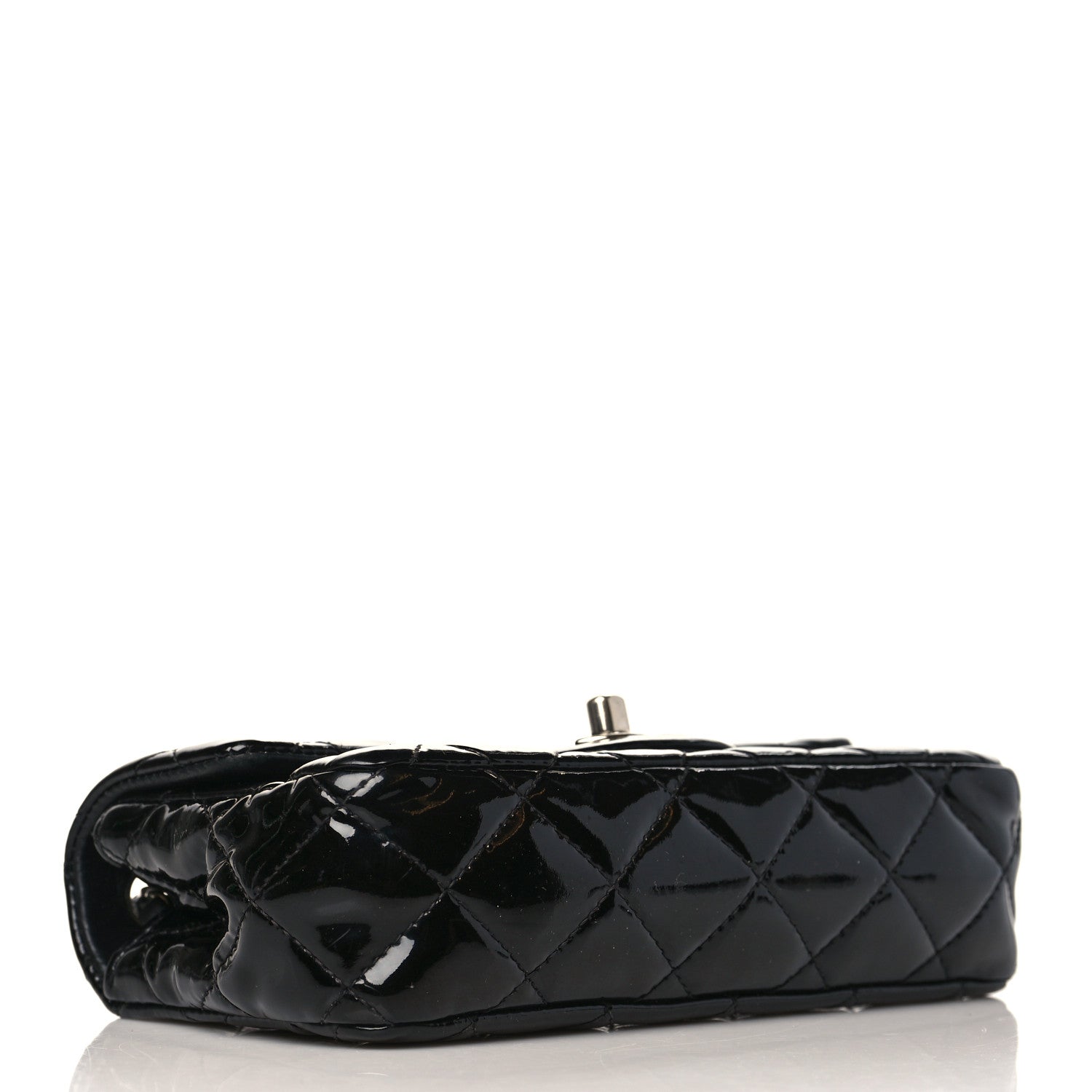 Chanel Patent Calfskin Quilted Extra Mini Rectangular Flap Black 4 of 9