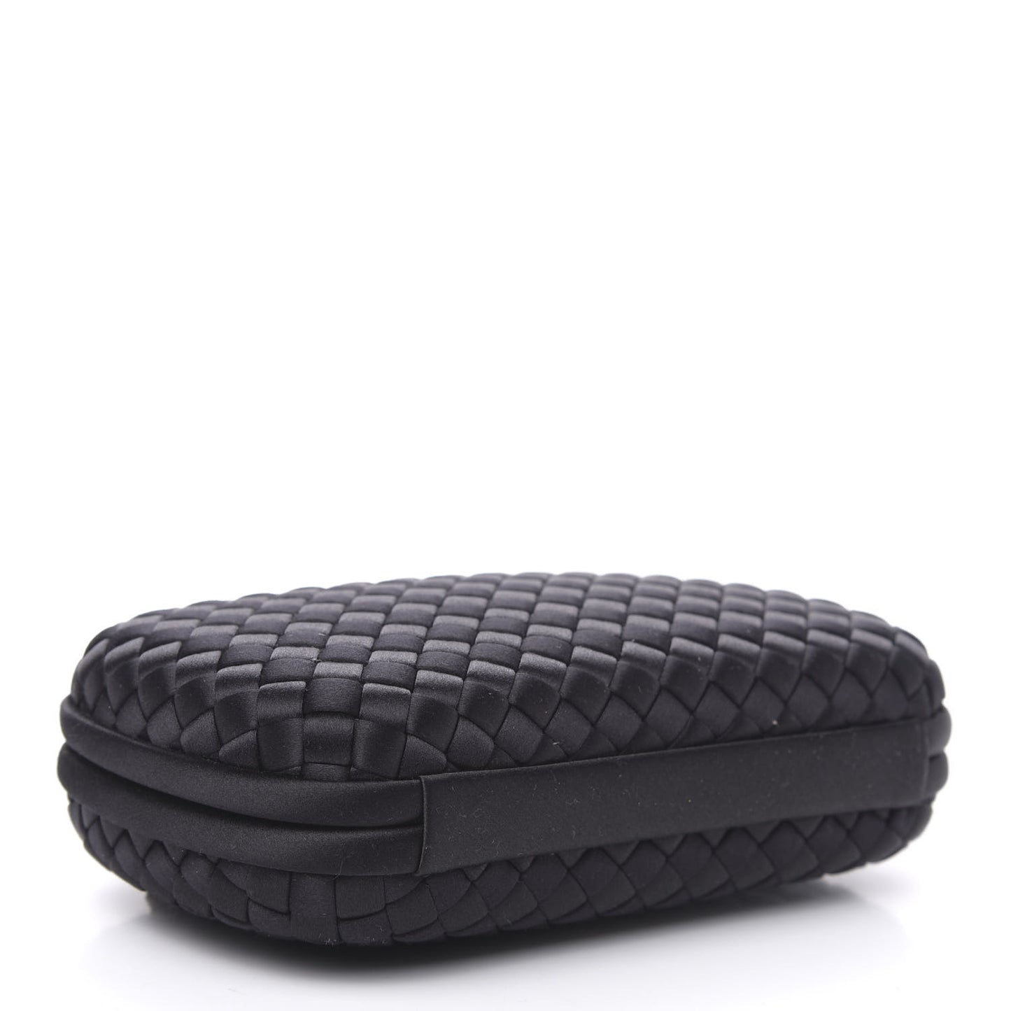 Satin Intreccio Impero Chain Knot Clutch Black