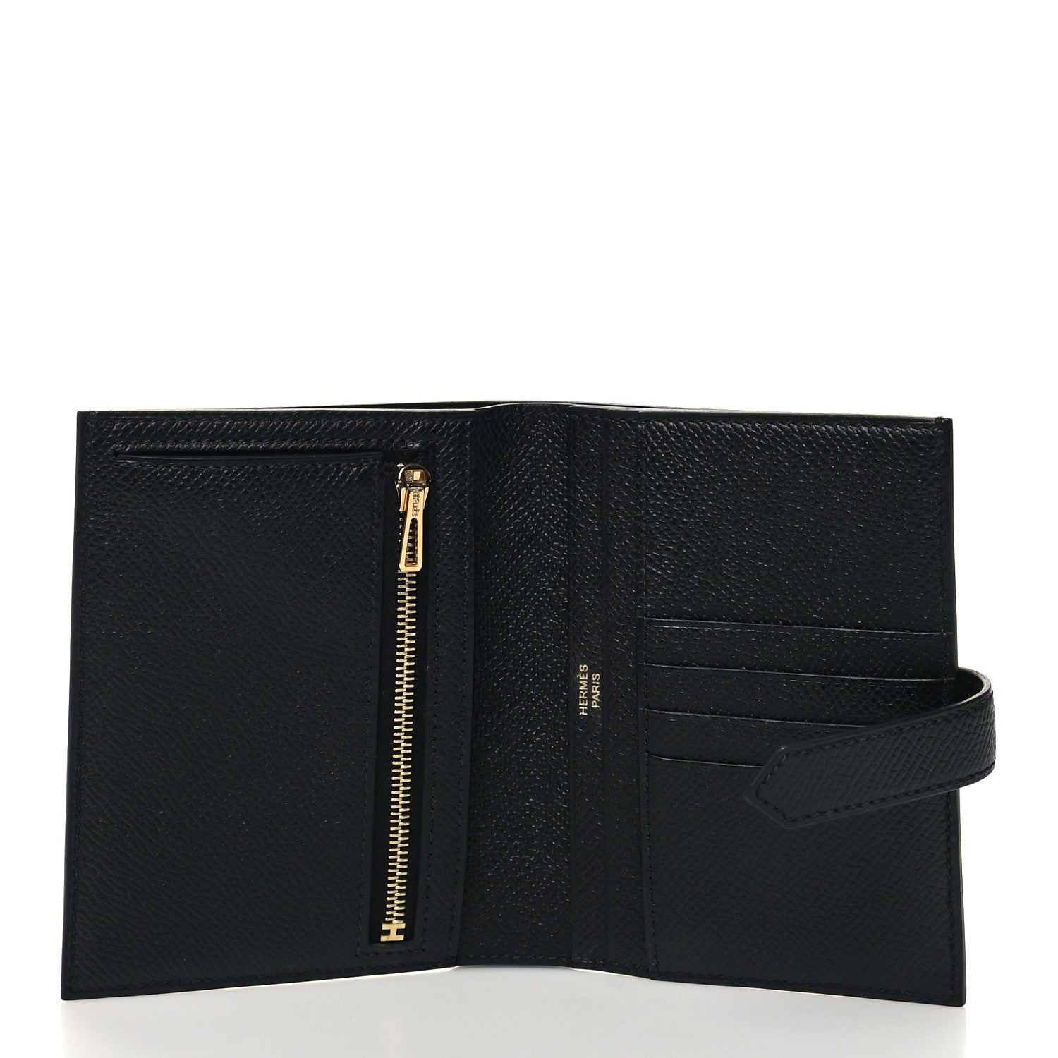 Hermes Epsom Bearn Compact Wallet Black 5 of 9