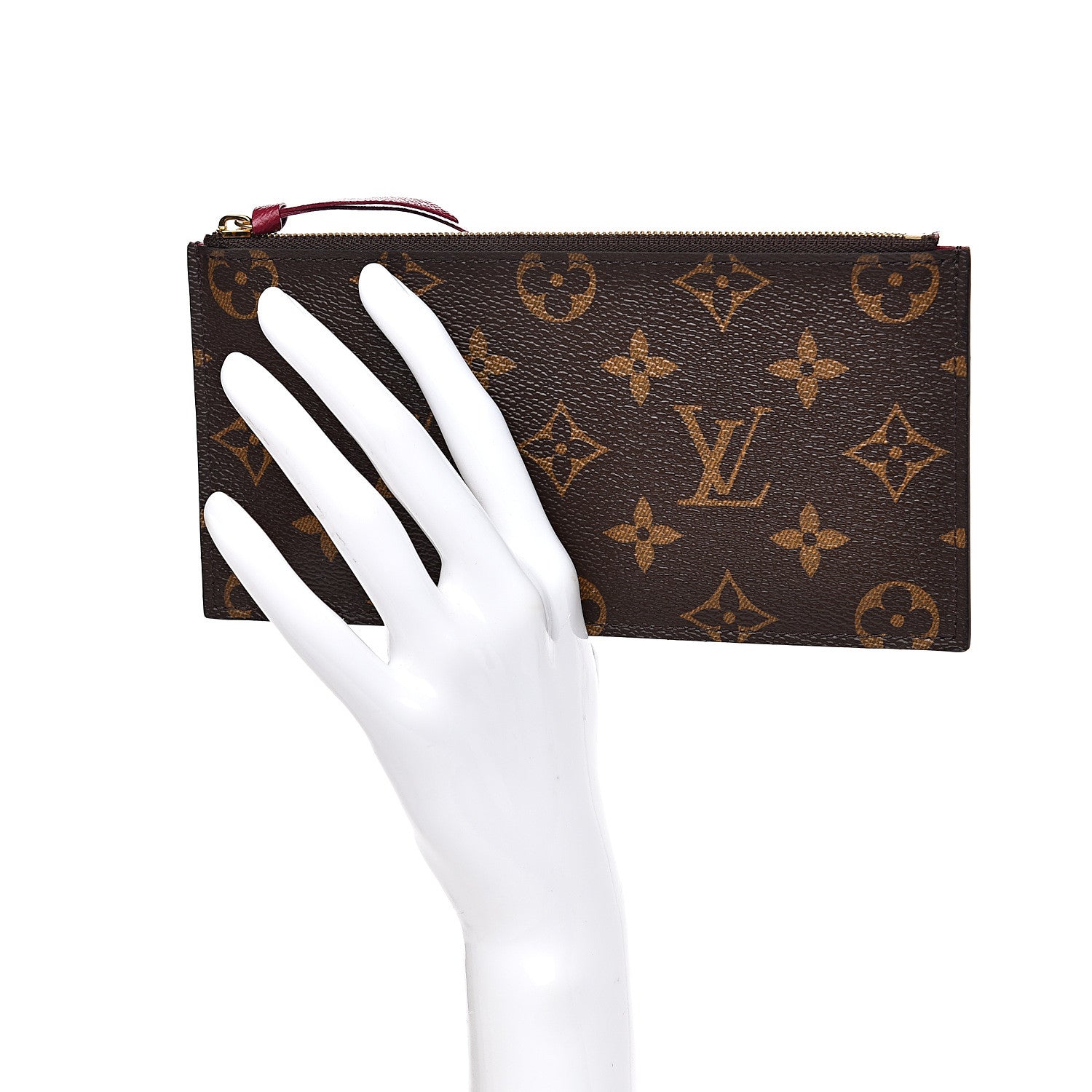 Louis Vuitton Monogram Felicie Chain Wallet Zippered Insert Fuchsia 2 of 6