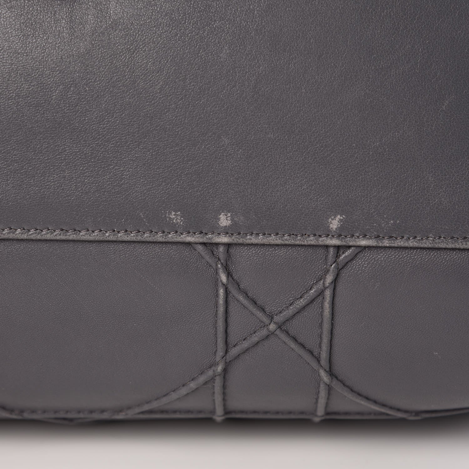 Christian Dior Lambskin Cannage Granville Polochon Grey 11 of 20