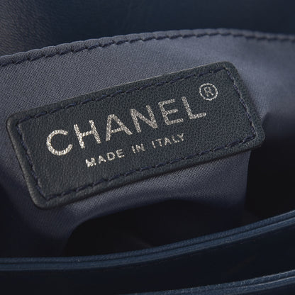 Chanel Lambskin Quilted Accordion Flap Dark Blue 8 of 9